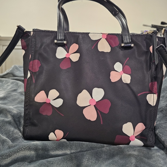 kate spade New York Black Floral Tote with Wristlet - Picture 2 of 14